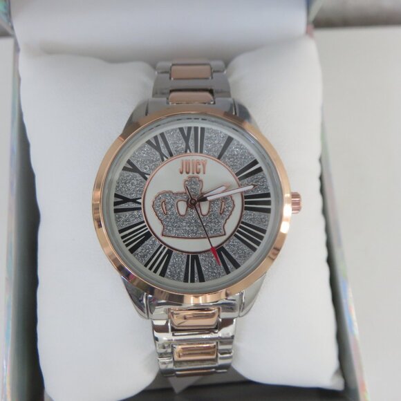 (109) Juicy Couture Black Label LA Rose Gold & Silver Bling!! Women\'s Watch main image 5